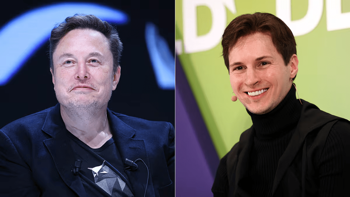 Dueño de X, Elon Musk, y el de Telegram, Pável Dúrov